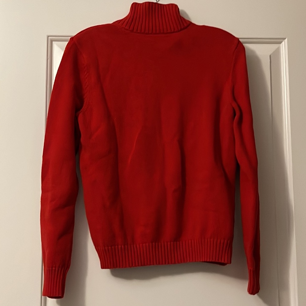 RALPH LAUREN JEANS COMPANY Red Half-Zip Sweater Sz M - Picture 4 of 6